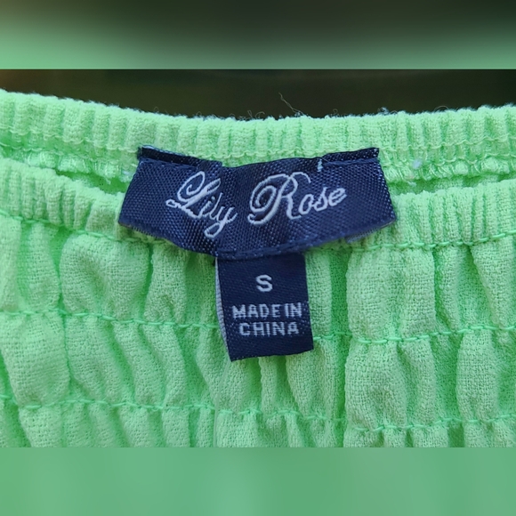 NWT - Lily Rose Crochet Trim Lime Green Maxi Dress - Size Small - Picture 9 of 17